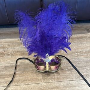 Mardi Gras purple mask with ties